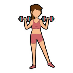 Fototapeta na wymiar woman athlete weight lifting avatar