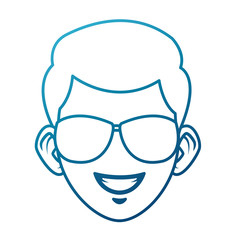 Young man with sunglasses cartoon icon vector illustration graphic design