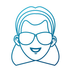 Young woman with sunglasses cartoon icon vector illustration graphic design