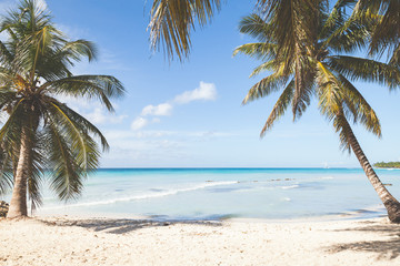 Naklejka na ściany i meble Tropical island beach, background photo