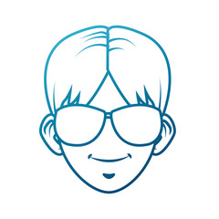 Young man with sunglasses cartoon icon vector illustration graphic design