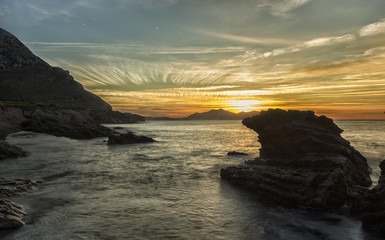 Fototapeta na wymiar landscape in the coast at sunset