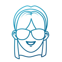 Young woman with sunglasses cartoon icon vector illustration graphic design