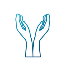 Hand with palm open icon vector illustration graphic design
