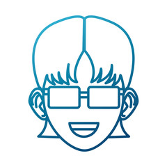 Young woman with sunglasses cartoon icon vector illustration graphic design