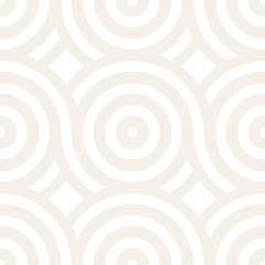 Vector seamless geometric pattern composed with circles and lines. Modern stylish rounded stripes texture. Repeating abstract background