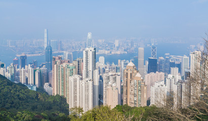 Fototapeta premium Hong Kong Panorama bei Tag