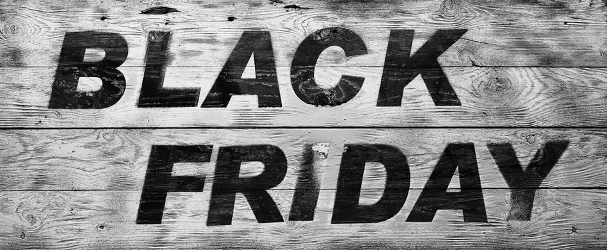 black Friday on a wooden background.Concept Image.