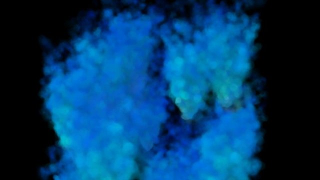 Cg animation of color smoke explosion on black .