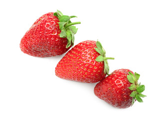Delicious strawberries on white background