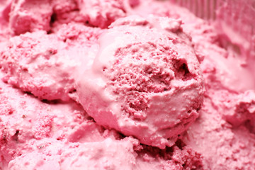 Closeup of delicious strawberry ice-cream
