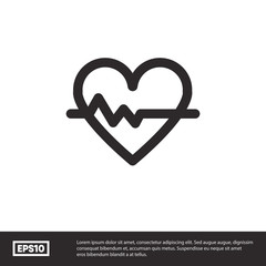 Heart rhythm vector icon