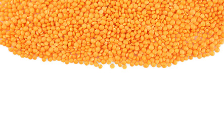 Healthy lentils isolated on white