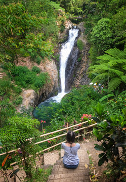  Gitgit waterfalls, surrounded by beautiful wild nature