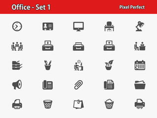 Office Icons. Professional, pixel perfect icons optimized for both large and small resolutions. EPS 8 format.