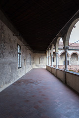 Interior garden in a famous ancient house in Ferrara city