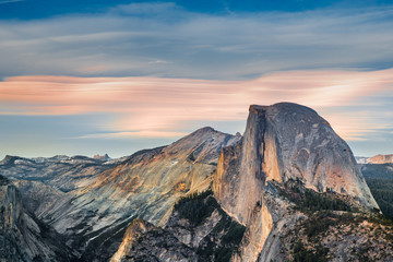 Yosemite Half Dome bij zonsondergang, Glasier Point - Californië, VS