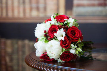 Beautiful bridal bouquet of flowers