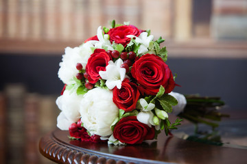 Beautiful bridal bouquet of flowers
