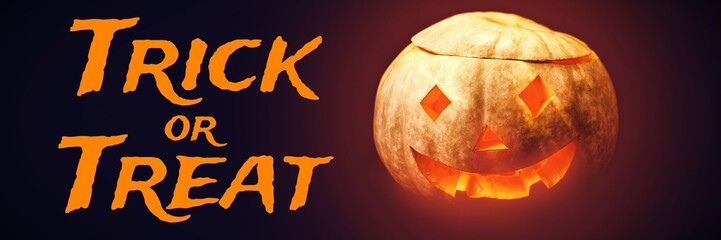 Composite image of graphic image of trick or treat text