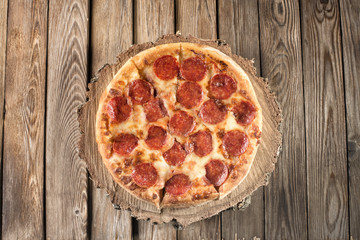 Hot Homemade Pepperoni Pizza Ready to Eat