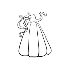 Vector outline illustration of a pumpkin on a white background