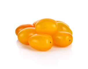 yellow tomatoes on white background