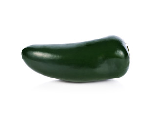 Green chilies (jalapeno) isolated on white background. Close up.