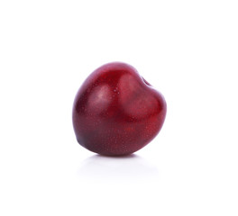 Fresh plum is isolated on white background.