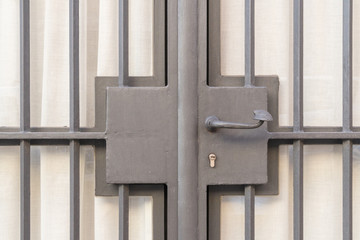 Moderne Türklinke an einer Gartenpforte