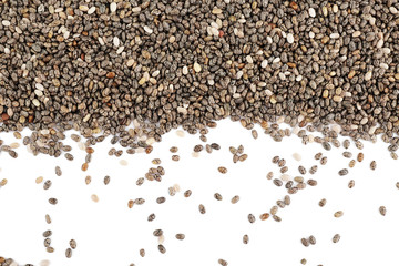 Chia seeds on white background