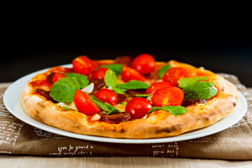 tasty pizza on a the table