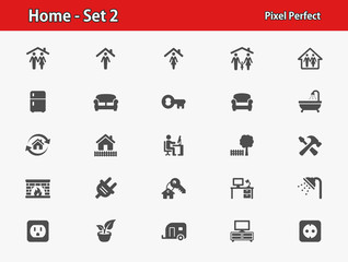 Home Icons. Professional, pixel perfect icons optimized for both large and small resolutions. EPS 8 format.