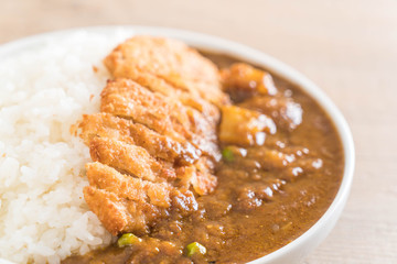 fried cutlet pork with curry on rice