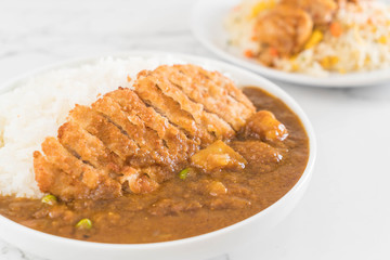 fried cutlet pork with curry on rice