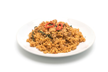 spicy fried rice with pork and basil