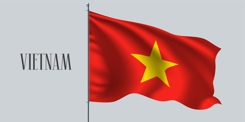 Vietnam waving flag vector illustration