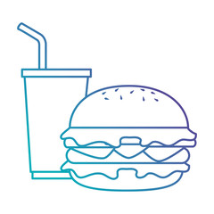 delicious burger with soda