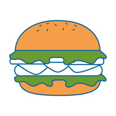 delicious burger isolated icon