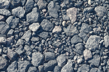 Large and small stone. granite chips.