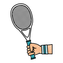 hand human with tennis racket