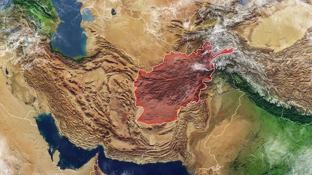 Cartina dell&rsquo;Afghanistan e confini, cartina fisica Medio Oriente, penisola arabica, cartina con rilievi e montagne