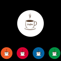 Set of round coffee icons.