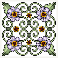 Seamless ornate flower tile
