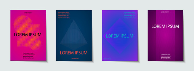 Fototapeta premium Covers design set. Abstract, minimal, geometric pattern.