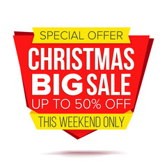 Christmas Discount Special Offer Sale Banner Vector. Isolated Illustration