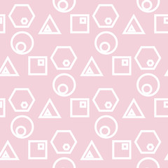 Geometric pale pink seamless pattern for fabrics