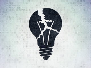 Business concept: Light Bulb on Digital Data Paper background