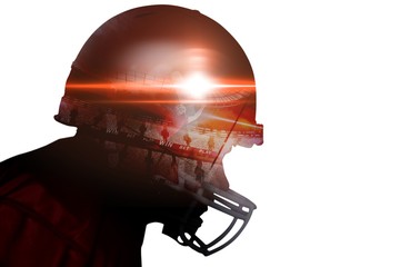 American football player wearing a helmet