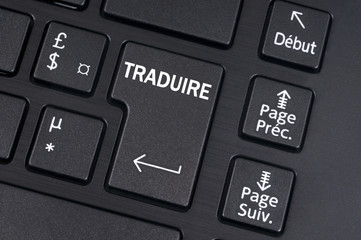 Touche traduire sur un clavier d'ordinateur 